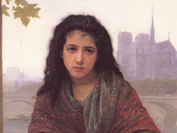 Portrait of a youg girl with black eyes by William-Adolphe Bouguereau